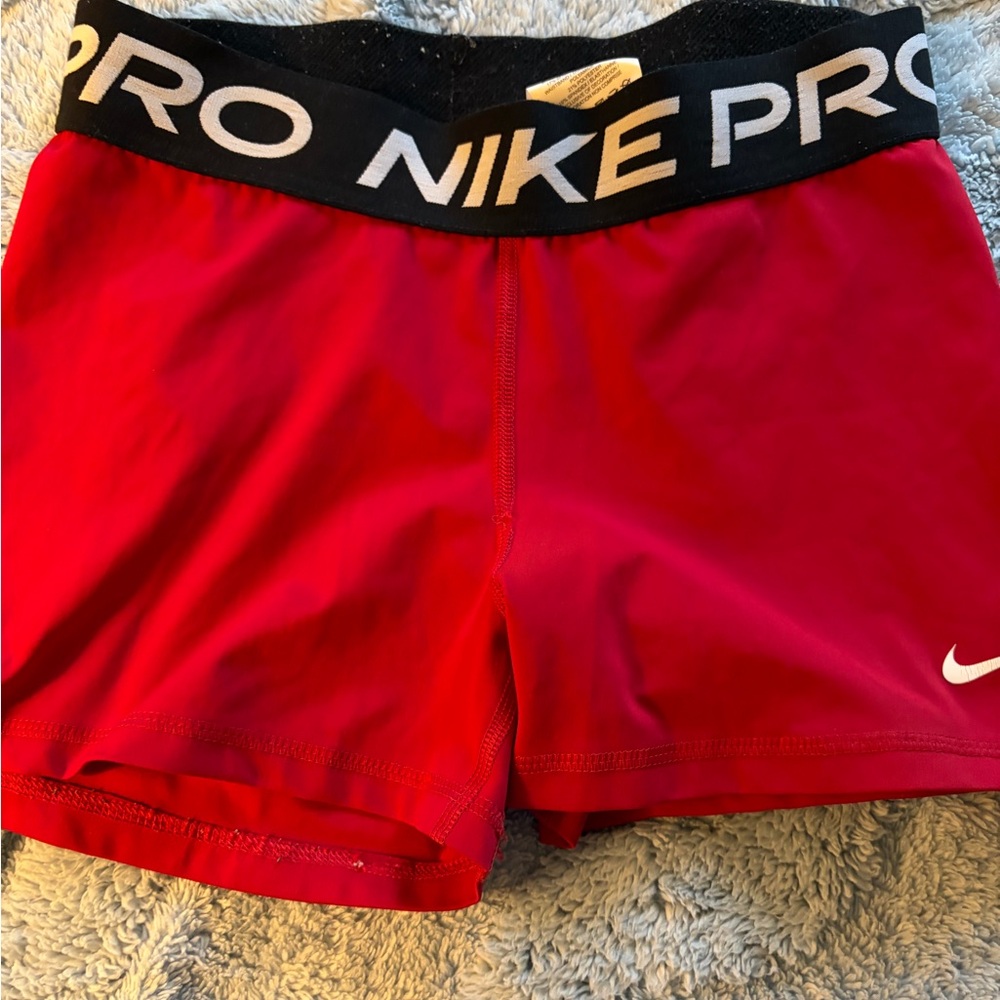 Nike Pro Women's Red Athletic Compression Shorts